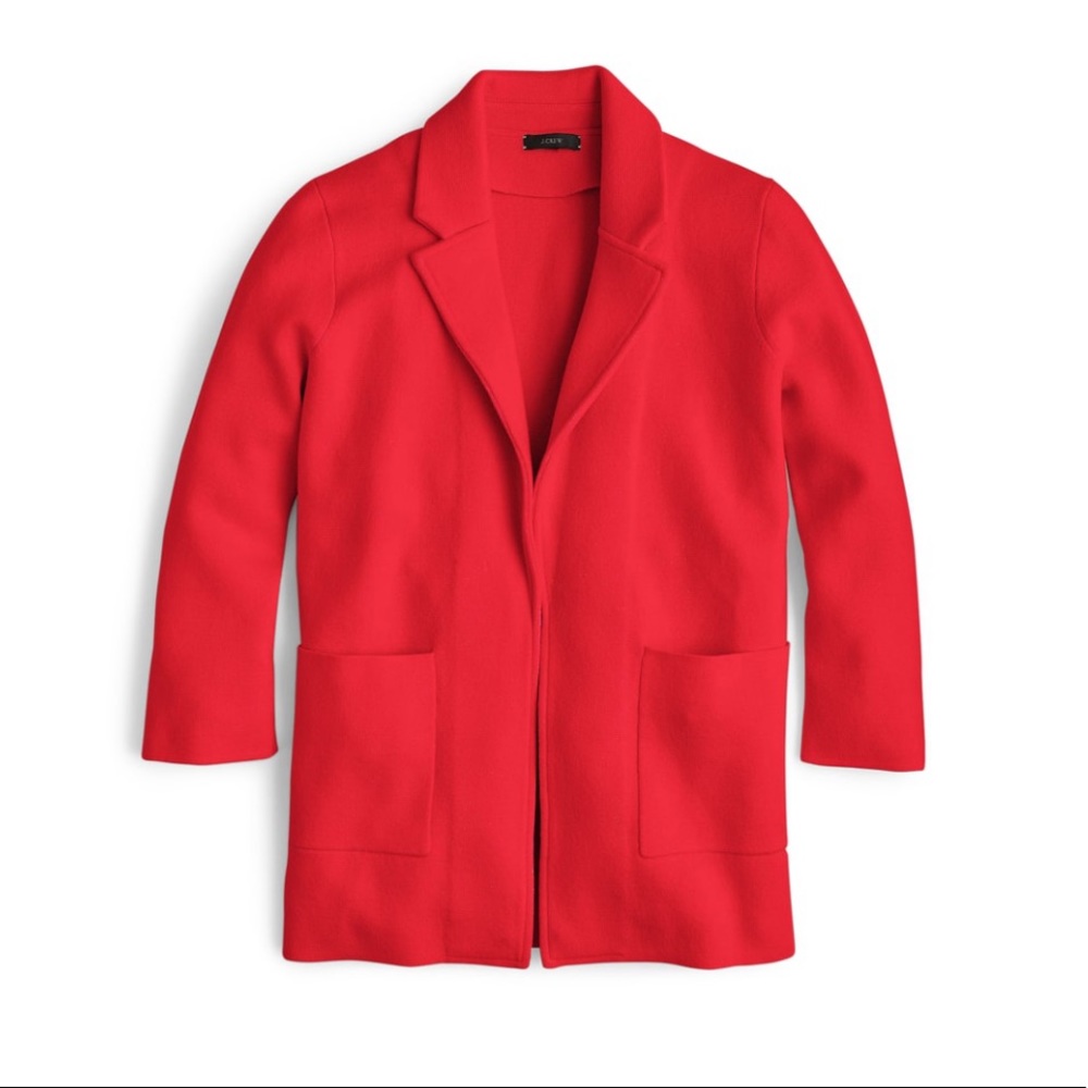 J.CREW Lightweight Sweater Blazer In Bright Cerise